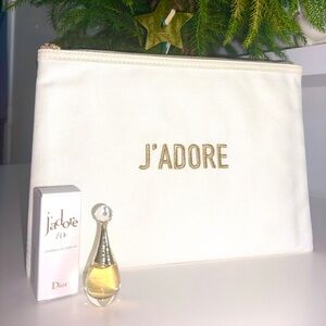 Authentic Dior J’Adore GWP Pouch + Mini Perfume — GREAT VALUE